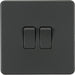 Knightsbridge Screwless Anthracite 2G Light Switch SF3000AT Available from RS Electrical Supplies