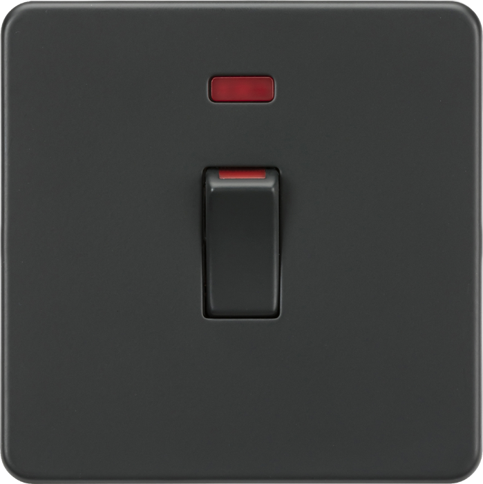 Knightsbridge Screwless Anthracite 45A Cooker Switch with Neon SF81MNAT Available from RS Electrical Supplies
