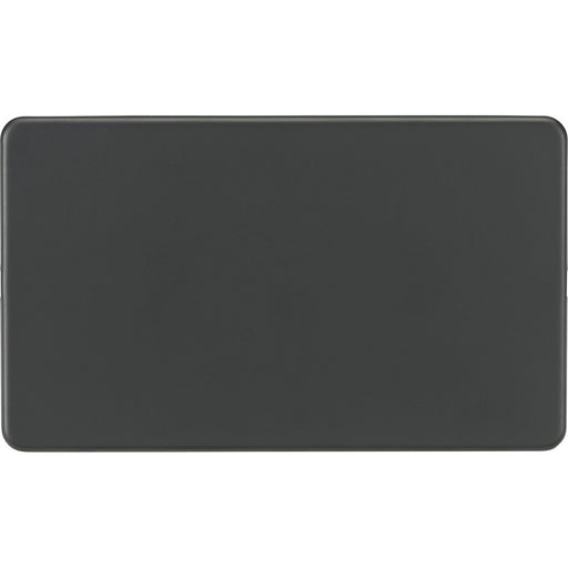 Knightsbridge Screwless Anthracite Double Blank Plate SF8360AT Available from RS Electrical Supplies