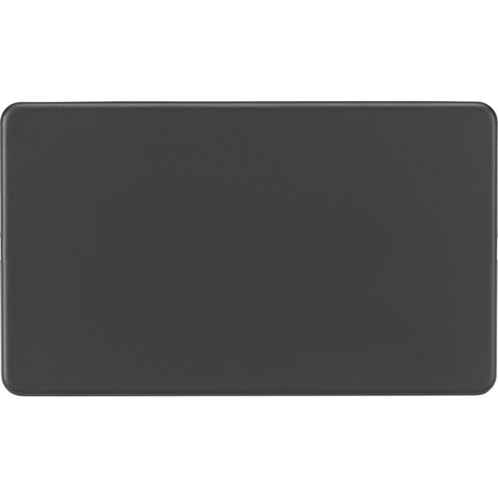 Knightsbridge Screwless Anthracite Double Blank Plate SF8360AT Available from RS Electrical Supplies