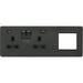 Knightsbridge Screwless Anthracite Double Socket with 2G Euro Plate SFR992LAT Available from RS Electrical Supplies