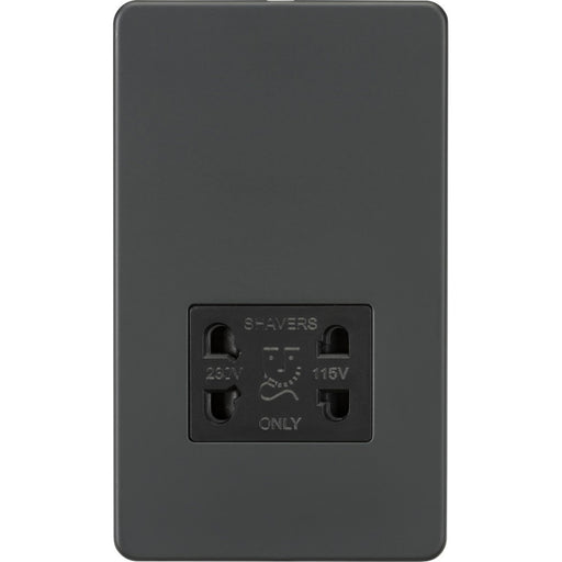 Knightsbridge Screwless Anthracite Shaver Socket SF8900AT Available from RS Electrical Supplies