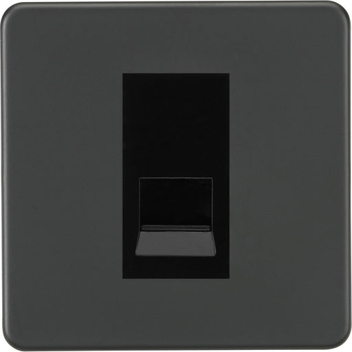 Knightsbridge Screwless Anthracite Slave Telephone Socket SF7400MAT Available from RS Electrical Supplies