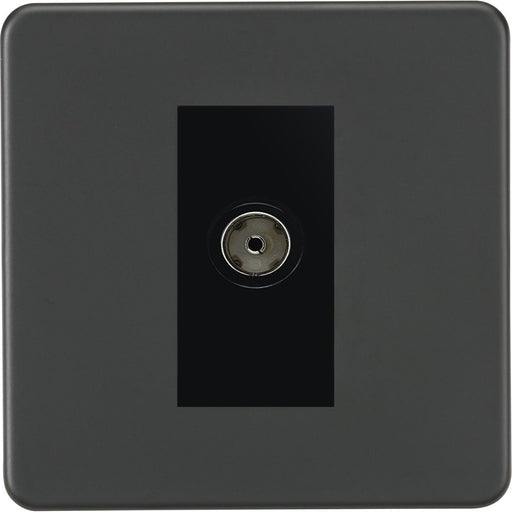 Knightsbridge Screwless Anthracite TV Socket SF0100MAT Available from RS Electrical Supplies