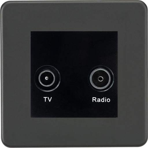 Knightsbridge Screwless Anthracite TV and DAB Socket SF0160MAT Available from RS Electrical Supplies