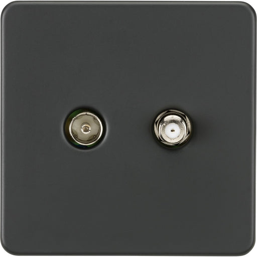 Knightsbridge Screwless Anthracite TV and Satellite Socket SF0140AT Available from RS Electrical Supplies