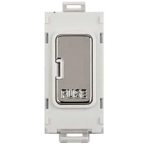 Schneider Ultimate Polished Chrome 13A Fuse Carrier Grid Module GUG13FCUWMS Available from RS Electrical Supplies