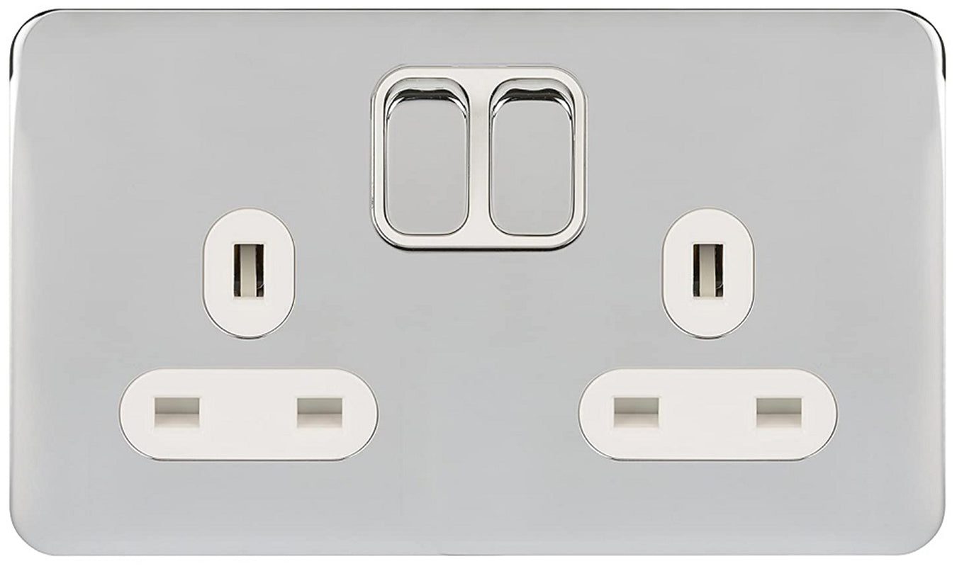 schneider lisse deco polished chrome white insert switches and sockets