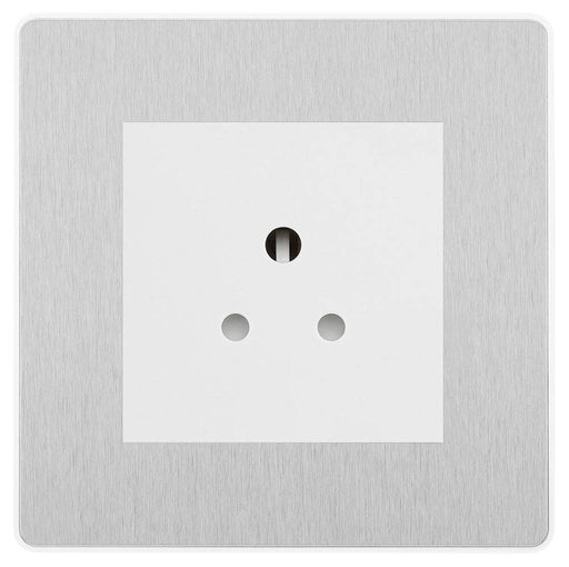 BG Evolve Brushed Steel 2A Unswitched Socket PCDBS2AUSSW Available from RS Electrical Supplies