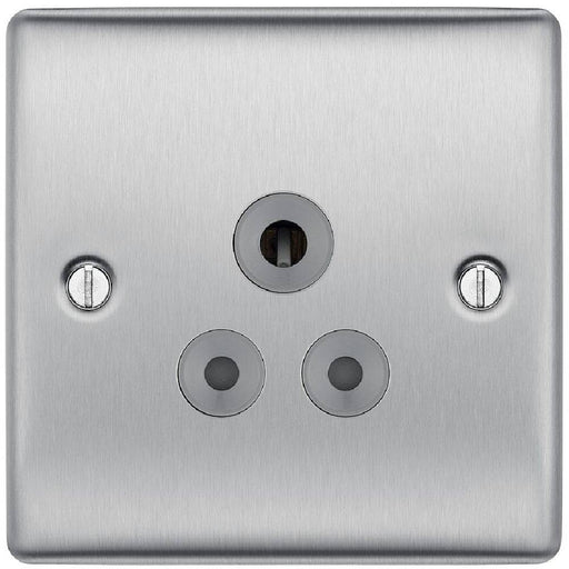 BG Nexus Metal Brushed Steel 5A Unswitched Socket NBS29G Available from RS Electrical Supplies
