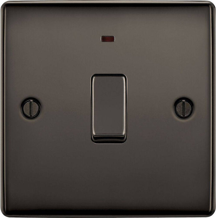 BG Nexus Metal Black Nickel 20A Double Pole Switch with Neon NBN31 Available from RS Electrical Supplies