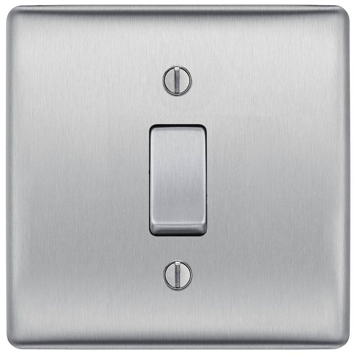 BG Nexus Metal Brushed Steel 20A Double Pole Switch NBS30 Available from RS Electrical Supplies