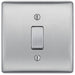BG Nexus Metal Brushed Steel 20A Double Pole Switch NBS30 Available from RS Electrical Supplies