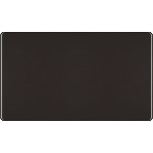 BG Nexus Screwless Black Nickel Double Blank Plate FBN95 Available from RS Electrical Supplies