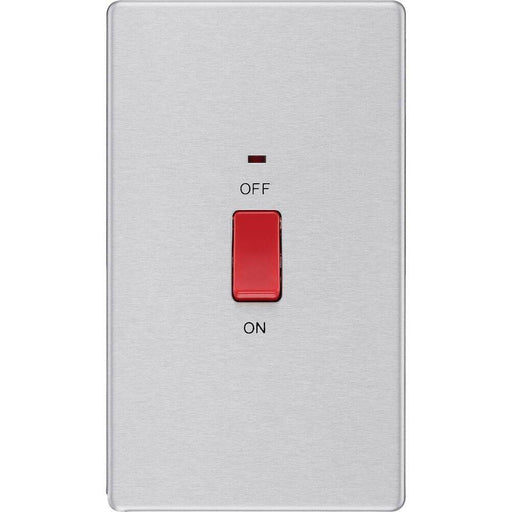 BG Nexus Screwless Brushed Steel 45A Cooker Switch FBS72 Available from RS Electrical Supplies
