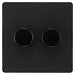 BG Evolve Matt Black 2G Dimmer Switch PCDMB82B Available from RS Electrical Supplies