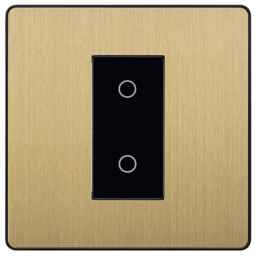BG Evolve Satin Brass 1G Secondary Touch Dimmer Switch PCDSBTDS1B Available from RS Electrical Supplies