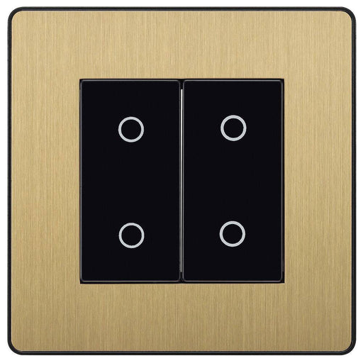 BG Evolve Satin Brass 2G Master Touch Dimmer Switch PCDSBTDM2B Available from RS Electrical Supplies