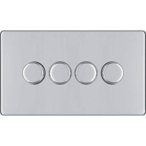 BG Nexus Screwless Polished Chrome 4G Dimmer Switch FPC84 Available from RS Electrical Supplies