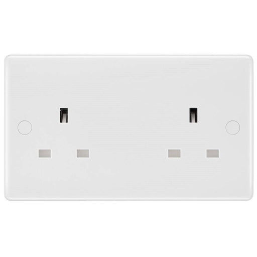 BG White Moulded 13A Unswitched Double Socket 824 Available from RS Electrical Supplies