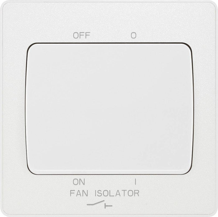 BG Evolve Pearl White 10A Fan Isolator Switch PCDCL15W Available from RS Electrical Supplies