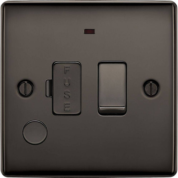 BG Nexus Metal Black Nickel 13A Switched Spur with Neon & Flex NBN53 Available from RS Electrical Supplies