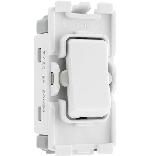 BG White Moulded PVC 20A 2 Way Single Pole Centre Off Grid Module R12C Available from RS Electrical Supplies