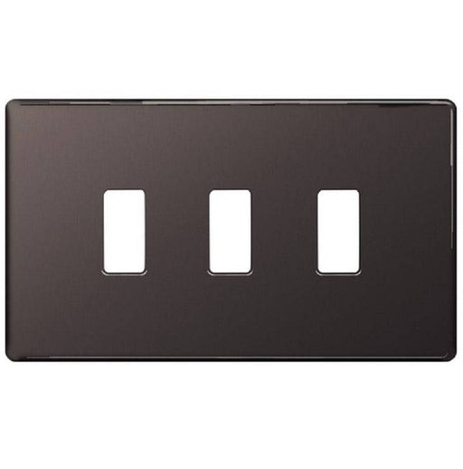 BG Screwless Flat Plate Black Nickel Grid Plate RFBN3 Available from RS Electrical Supplies