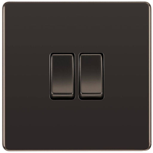 BG Nexus Screwless Black Nickel 2G Intermediate Light Switch FBN2GINT Available from RS Electrical Supplies