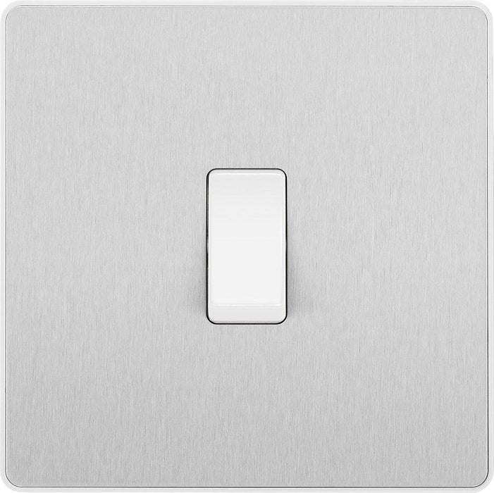 BG Evolve Brushed Steel 1G 2W Light Switch PCDBS12W Available from RS Electrical Supplies