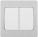 BG Evolve Brushed Steel 2G 2W Wide Rocker Light Switch PCDBS42WW Available from RS Electrical Supplies