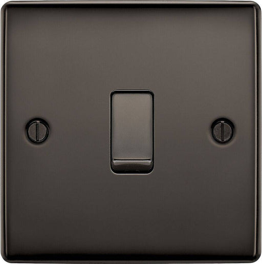 BG Nexus Metal Black Nickel 1G 2W Light Switch NBN12 Available from RS Electrical Supplies