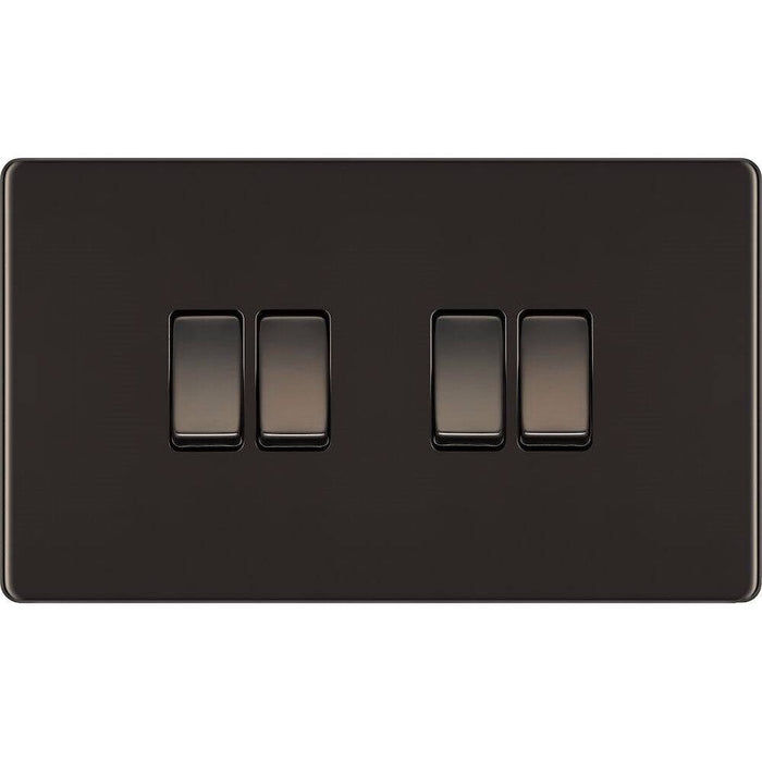 BG Nexus Screwless Black Nickel 4G 2W Light Switch FBN44 Available from RS Electrical Supplies