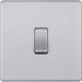 BG Nexus Screwless Brushed Steel 1G 2W Light Switch FBS12 Available from RS Electrical Supplies