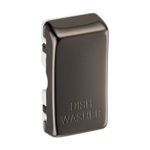BG Grid Black Nickel Engraved 'Dishwasher' Rocker RRDWBN Available from RS Electrical Supplies