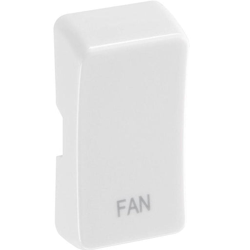 BG White Moulded PVC Engraved Fan Grid Rocker Cap RRFNW Available from RS Electrical Supplies
