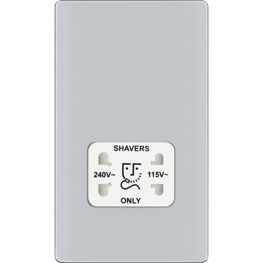 BG Nexus Screwless Polished Chrome Shaver Socket FPC20W Available from RS Electrical Supplies