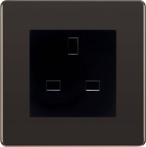 BG Nexus Screwless Black Nickel 13A Unswitched Socket FBNUSSB Available from RS Electrical Supplies