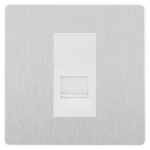 BG Evolve Brushed Steel Master Telephone Socket PCDBSBTM1W Available from RS Electrical Supplies