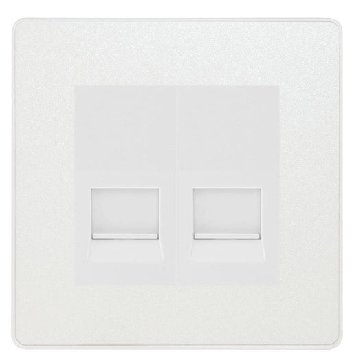 BG Evolve Pearl White Double Secondary Telephone Socket PCDCLBTS2W Available from RS Electrical Supplies