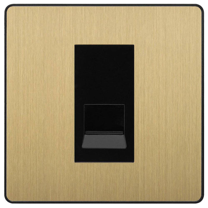 BG Evolve Satin Brass Secondary Telephone Socket PCDSBBTS1B Available from RS Electrical Supplies
