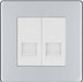 BG Nexus Screwless Polished Chrome Double Master Telephone Socket FPCBTM2W Available from RS Electrical Supplies