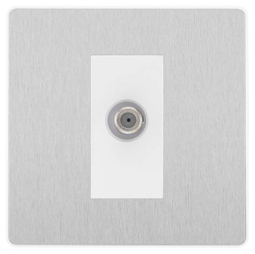 BG Evolve Brushed Steel Satellite Socket PCDBS61W Available from RS Electrical Supplies
