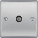 BG Nexus Metal Brushed Steel Co-axial Socket NBS60 Available from RS Electrical Supplies