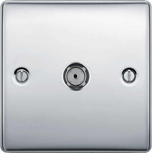 BG Nexus Metal Polished Chrome Co-axial Socket NPC60 Available from RS Electrical Supplies