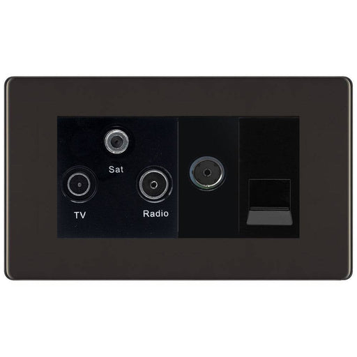 BG Nexus Screwless Black Nickel Combination TV Socket FBN68B Available from RS Electrical Supplies