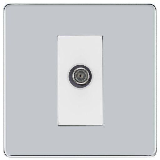 BG Nexus Screwless Polished Chrome Satellite Socket FPC64W Available from RS Electrical Supplies