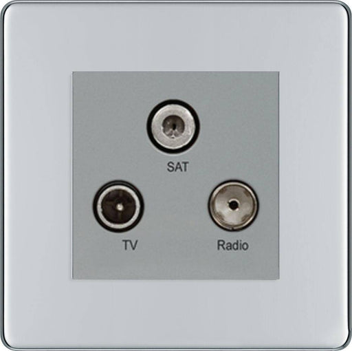 BG Nexus Screwless Polished Chrome TV/FM/SAT Socket FPC67G Available from RS Electrical Supplies