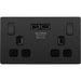 BG Evolve Matt Black 13A Double USB Socket PCDMB22U3B Available from RS Electrical Supplies