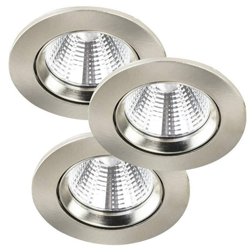 Nordlux Fremont 2700K 3-Kit Brushed Steel Downlights 47580132 Available from RS Electrical Supplies